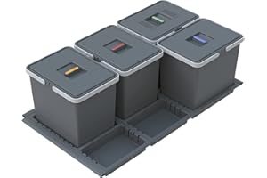 ELLETIPI 1954 Elletipi Metropolis PTC28 09050 9F C10 PPV Poubelle de tri sélectif à tiroir, Gris, 81 x 46 x 28 cm