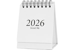 ALLY-MAGIC Mini Desk Calendar, Small Desktop Calendar, Mini Desk Top Calendar 2026 Jan-2027 Dec, Mini Daily Schedule Tiny Desk Calendar with Stickers for Home Office School Y9CSMNRL (White-2026)