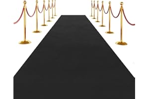 SK Studio Corredor de Pasillo de Boda Corredor de Pasillo para Interior y Exterior, Corredor de Piso de Pasillo, decoración de Alfombra, Negro, 1 x 10 m