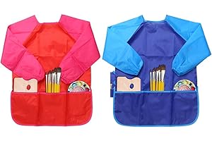 Leadstar Lot de 2 tabliers avec manches de peinture et d’art pour petits enfants/enfants 2–6 ans