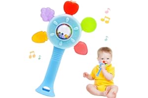 LinStyle Sonajeros y Mordedor Juguetes Bebes 0 3 6 12 meses,Silicona Sensorial Denticion Sonajero Bebé 0-3 Meses,Juguete Educativo Temprano Montessori Regalo para Niños y Niñas 0-36 Meses