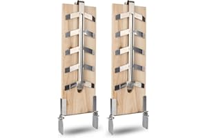 Yakimz 2er Set Flammlachsbrett mit Edelstahl Halterung, Räucherbrett,5 Stufen Einstellbar Flammlachs, Lachs bis 2,5kg, Lachsbretter für Feuerschale, Feuertonne, Feuerkorb, Grill, Gastronomie