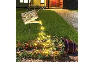 LIFEMET Solargießkannen, 65 Led, Mit Hirtenhaken IP65 Wasserdicht Solar Giesskanne Garten Deko mit Lichterkette Aussen für Gartendeko Balkon Patio Atmosphäre Beleuchtung