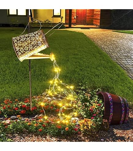 Arrosoir Lumineux Solaire Avec Père Noël - 22x17x10,5 Cm, Fer, Imperméable, Décoration Extérieur Noël