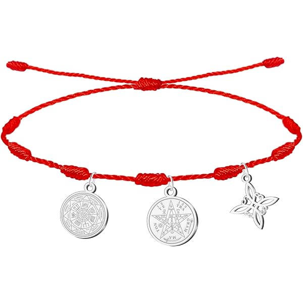 Bracciale Portafortuna A 7 Nodi Con Croce Di Caravaca In Argento 925 – Amuleto Protettivo Con Angeli E Cristo In Rilievo, Benedetto, Prodotto In Spagna
