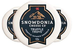 TWELVE GREEN BOTTLES Snowdonia Cheese Company – Truffle Trove – Extra Mature Cheddar with Black Summer Truffle 150g - Pack of 3