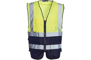Blackrock Premium Hi Vis Vest With Pockets, ID Pouch & Key Loop, Mens Womens Reflective High Vis Vests with Pockets & Secure Zip, Safety Vest Security Clothing, Fully EN Certified