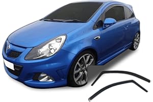 AC WOW 2X Deflectores de Aire Opel Corsa D (2006-2014) y E (2014-presente) 3 Puertas Derivabrisas Ajuste Interior protección Sol Lluvia Nieve Viento