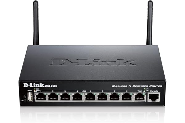 D-Link DSR-1000AC Routeur de Services unifiés haute performance SSL (50 utilisateurs max.) - Wi-Fi AC - VPN, 4 Ports Gigabit LAN + 2 Ports WAN - Idéal pour Connexion d'entreprise à Distance