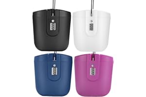 DUBBULON 4Pz Scatola Di Serratura Portatile Antifurto - Scatola Da Spiaggia Con Lucchetto A Combinazione | Borsa Di Sicurezza Portatile | Per Proteggere I Tuoi Oggetti Di Valore,per Spiaggia,Campeggio, Viaggi