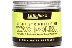 Littlefair's Wax Polish (200ml, Stripped Pine) Non-Toxic, Highly Water Repellent Wood Wax for Furniture