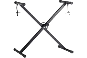 FunKey Mini-X-Keyboardstand - X-Keyboardstand con tubi di collegamento più corti - Perfetto per tastiere entry-level e sintetizzatori - Con chiusura a strappo antiscivolo integrata