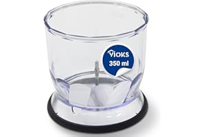 VIOKS Contenitore tritatutto 350 ml di ricambio per Braun AS00004190 & 67050145 – Ciotola per frullatore a immersione, multitritatutto/accessorio mixer