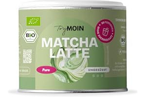 ‎TRY MOIN TryMOIN - Bio Ceremonial Grade Matcha Pulver aus Japan - Für Iced Matcha Latte, Matcha Tee, vegan, zuckerfrei, leicht löslich - 20 Portionen