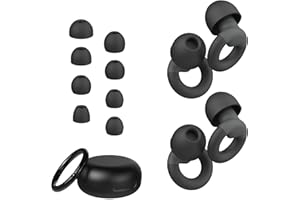 JUSTRVN Ear Plugs for Sleeping, 2 Pairs of Reusable Earplugs for Noise Reduction 25dB-30dB with 8 Ear Tips, Soft Hearing Protection EarPlugs for Concert,Noise Sensitivity, Study & Work