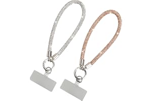 GZRXIOUS 2 st telefonkedja glänsande kort snodd glitter handledsrem strass telefon armband säker anti-fall handl