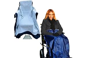 Fonakei Wasserdichte Rollstuhldecke XXL,FleecegefüTterte Decke FüR Elektromobile, HäLt Die Beine Warm, Passend FüR Sitze Mit Einer Maximalen Breite Von 56 Cm (Vakuumverpackt)