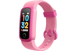 BIGGERFIVE Vigor Orologio Fitness Tracker per Bambino Bambina 5-15 Anni, Contapassi Calorie Cardiofrequenzimetro e Monitor del Sonno, Impermeabile IP68 Smartwatch Activity Tracker con Sveglia