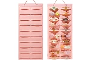 Haarspangen Aufbewahrung Halter Kraeoke Displayhalter für Haarschmuck große Hängende Schmuck Organizer für Mädchen (Pink 2)