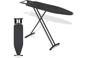 Keqin Large Ironing Board Full Size 131 * 33cm with Heat Resistant Cover | Adjustable Height (69-88cm),Non-Slip Legs and Safety lock Buckle,Ironing Table and Iron Rest