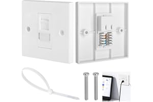 SAKERR Rj45 Socket Cat6 Ethernet Socket Ethernet Plug Wall Socket Single Ethernet Faceplate Rj45 Network Wall Plate 1 Port Single Socket Ethernet Socket Wall Box for Ethernet Cable Installation