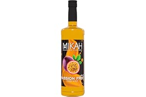 Mikah - Premium Flavors - Passion Fruit (Maracuja) | Sciroppo Per Drink e Dessert | Uso Professionale | 1 Litro (1000ml)