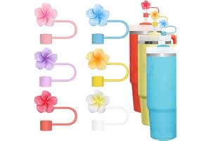 Yamobi 6 coperture per cannuccia a forma di fiore, accessori in silicone, per copertura per cannuccia portatile Stanley, tumbler Flip Straw Lid, tappo in paglia in silicone