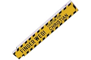 EUROFOTO Zollstock mit Namen Christian und Motiv - Finger weg! Eigentum von Christian - für Männer | Metermaß | Glieder-Maßstab mit Namen bedruckt | Viele Namen zur Auswahl