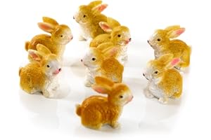 Logbuch-Verlag 8 piccoli coniglietti pasquali, 4 cm, decorazione pasquale marrone, decorazione pasquale