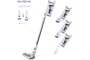 Taurus Ultimate Go - Aspirador escoba sin cable, baterías de Litio 22, 2V, dos velocidades, cepillo Turbo Brush All Road, iluminación en la zapata, aspira 200m2 de una vez, blanco