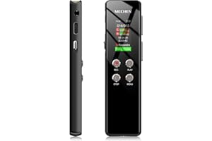 MECHEN 64 GB Dyktafon cyfrowy, aktywowany głosem, z odtwarzaniem do konferencji, spotkań mowy, rejestrator dźwięku liniowego, USB C, 1536 Kbps, AB Repeat