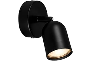 BRILONER - Lámpara de Lectura, Giratoria y Orientable, GU10 , 9 W, 13x8x8,5cm, Aplique Pared Interior, Apliques Pared Dormitorio, Lampara Pared, Apliques Pared Interior, Metal Negro