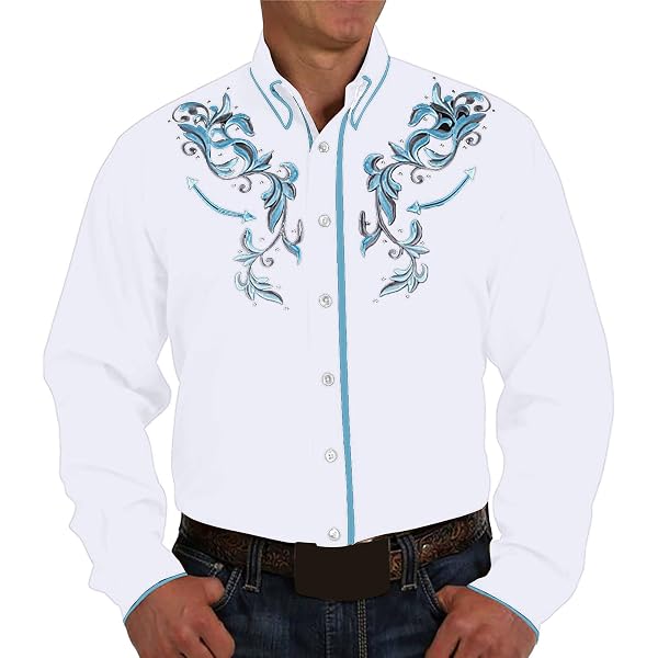 Manfinity Nomadique Chemise style western pour hommes avec imprimé patchwork bicolore, pour l'automne, Top à manches longues, vacances | Mode en ligne | SHEIN ANCE