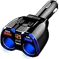 Car Charger, Otium 150W 2-Socket Cigarette Lighter Splitter QC 3.0 Dual USB Ports 1 USB C Fast Car Adapter with Separate Switch LED Voltmeter Replaceable 15A Fuse Compatible GPS/Dash Cam/Phone/iPad