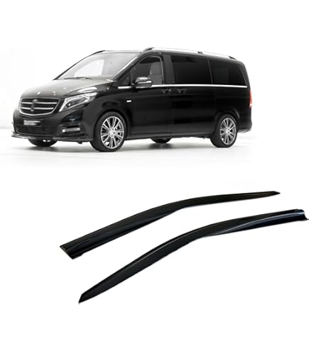 GP Windabweiser Regenabweiser Passend Für Crafter 2006-2018, Schwarz, Getönt, Set 2-Teilig, Aerodynamisch, Einfache Montage, Befeistigung Mit Clips, Acrylglas