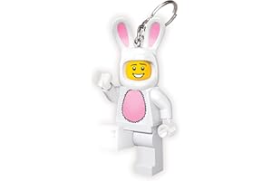 Porte-clés lumineux LEGO Iconic Bunny Suit Guy - Cadeaux pour enfants - Figurine de 76 mm de hauteur (KE73H) - 2 piles CR2025 incluses