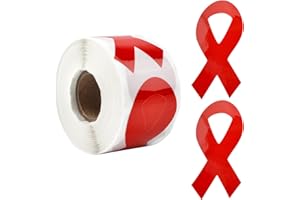 CRAFFANCY Lot de 250 Rubans adhésifs Rouges pour Sensibilisation aux Maladies cardiaques et à la prévention des médicaments Contre Les Maladies du cœur et Le SIDA - pour événements et Sacs à Lettres
