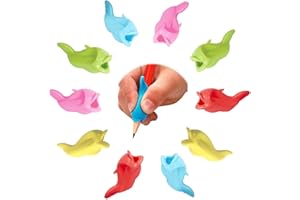 SUWIWKKOA Silikon Griffe Bleistifthalter Schreibhilfe für Stift Kinder Ergonomische Stifthalter für Verschiedene Stifte Bleistift Griffe für Kinder Handschrift, 10Stück Silikon Grips Stiftehalter