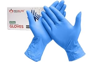 MEDELITE MEDSERVE Coblat Blue Powder Free Nitrile Hand Gloves | Examination Gloves| Non Tearable, Stick resistance | Food,Dental, Medical and Hospital use| Textured fingure| Medium | Pack of 100