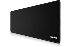 LeadsaiL Tappetino per mouse, XXL Grande Tappetino per Mouse, Impermeabile, Mouse e Tastiera Tappetino per Mouse, Testurizzato Premium, Tappetino Antiscivolo per Computer PC Gamer - Nero