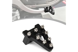 Runfarr Motorrad Bremspedal, CNC Aluminium Billet Motorrad Hinterrad Bremshebel Stufenspitze für Pit Bike Dirt Bike Motocross Enduro Supermoto-Schwarz