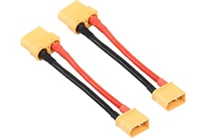 YACSEJAO 2pcs XT60 zu XT90 Adapter 12AWG XT60 zu Buchse XT90 Stecker Konverter Adapter für RC ESC und RC Lipo Ladegerät