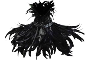 keland Gothic Feather Shrug Shawl Collar Necklace Halloween Costume Epaulettes