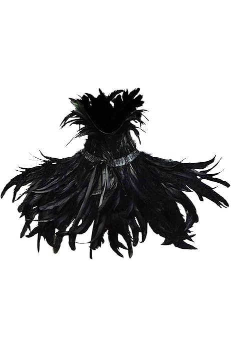 Polsini Piume Gotici Neri - 1 Paio Per Costumi Halloween, Cosplay E Feste | Accessorio Con Piume - Foto 6