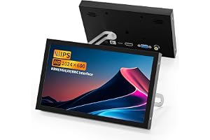 Aurevita 17-tums miniskärm HDMI, bärbar VGA-skärm med AV BNC 1024 × 600 LCD-skärm med inbyggda högtalare, 178° visningsvinkel