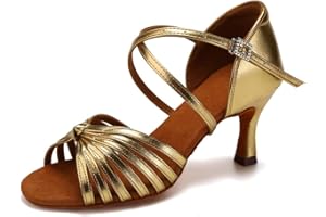 VCIXXVCE Mujer Zapatos de Baile Latino Satén Profesional Salsa Tango Bachata Práctica Zapatos de Baile de Salon