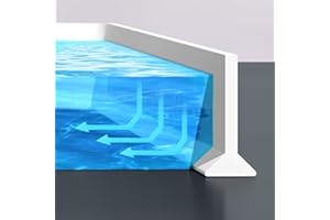 Adoture Sistema de retención de agua para umbral de ducha abatible La barrera de ducha mantiene el agua dentro del umbral (Mesa de lavado-Blanco, 1 M)