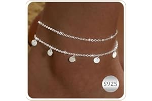 ZHESHY Pulseras Tobilleras Plata Dorado para Mujeres Multicapa Tobillera 18 Quilates con Corazón Cruz Cuentas Ajustable Impermeable Moda Joyería Tobilleras Verano Playa para Mujeres y Niñas Regalos