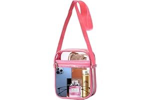 Wilbeva Bolso Bandolera Transparente para Trabajo y Concierto para Niñas y Mujeres, Bolso Pequeño Transparente Stadium Aprobado con Correa Ajustable