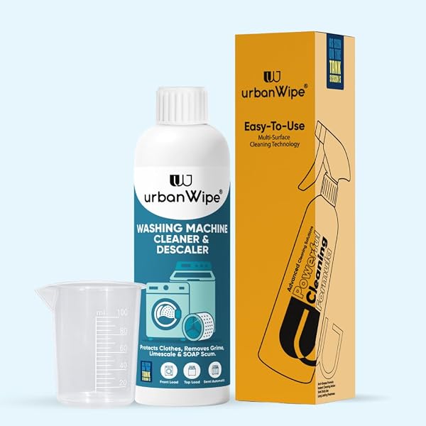UrbanWipe Washing Machine Cleaner & Descaler Liquid (500ml) | Removes Limescale, Grime & Residue | For Top Load, Front Load And Semi Automatic Machines | Deep D
